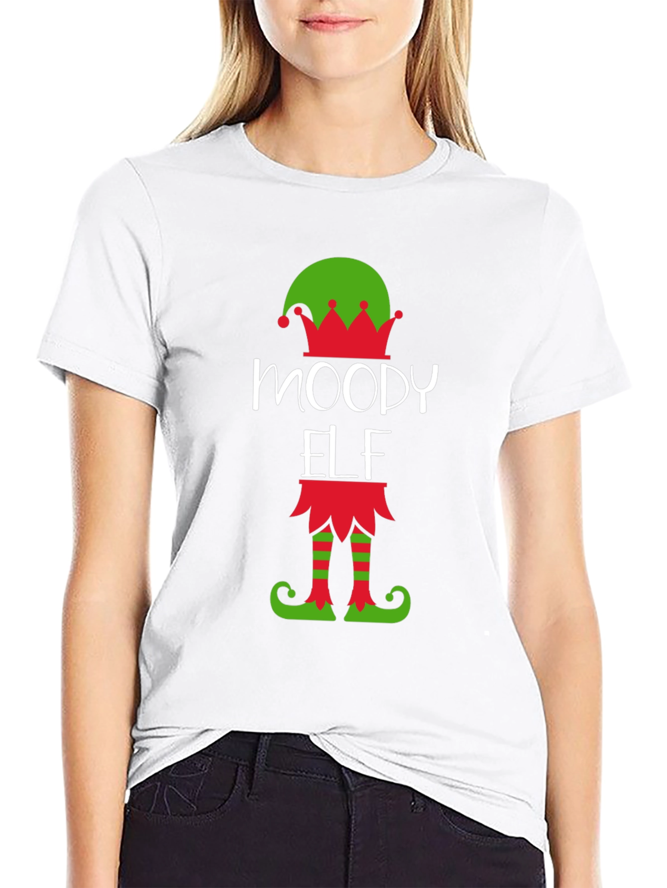 Moody Elf Christmas Graphic Tee