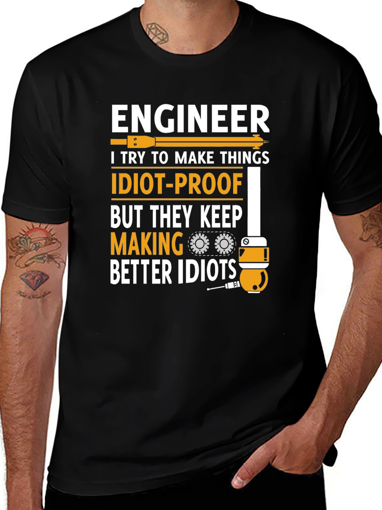 Engineer Humor T-Shirt - Idiot Proofing