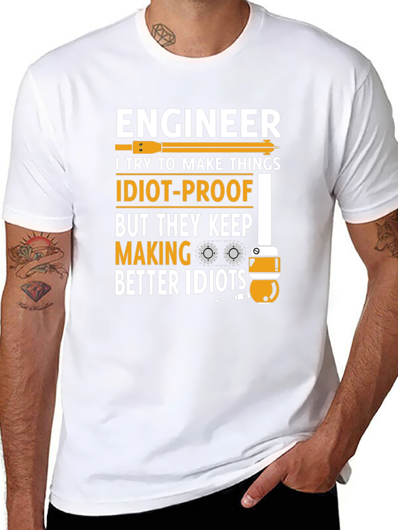 Engineer Humor T-Shirt - Idiot Proofing