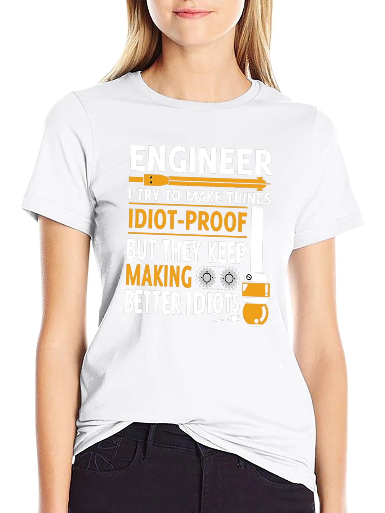 Engineer Humor T-Shirt - Idiot Proofing