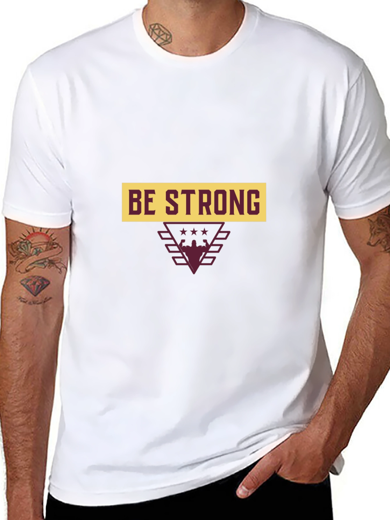 Be Strong Graphic Tee - Black Cotton