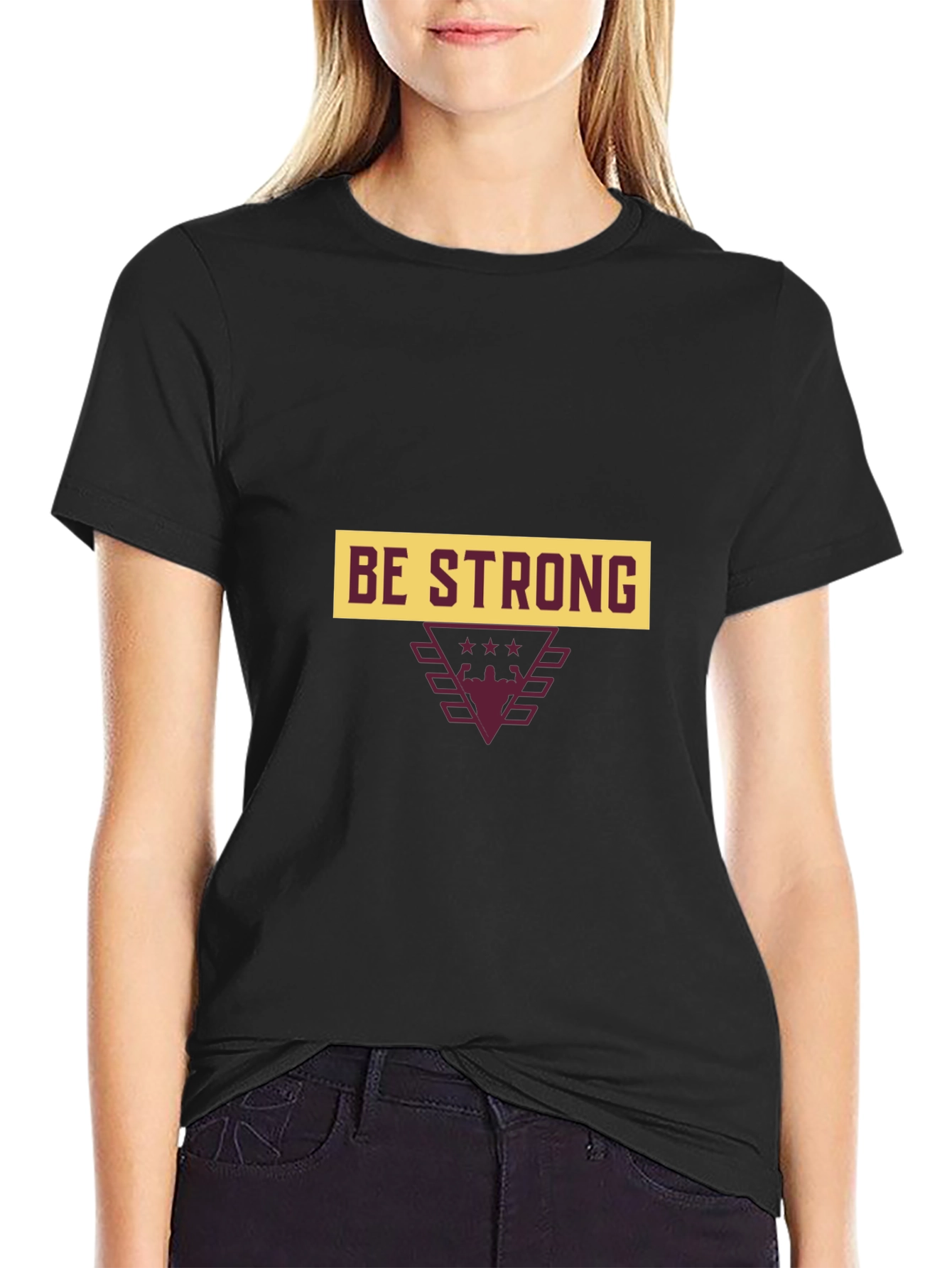 Be Strong Graphic Tee - Black Cotton