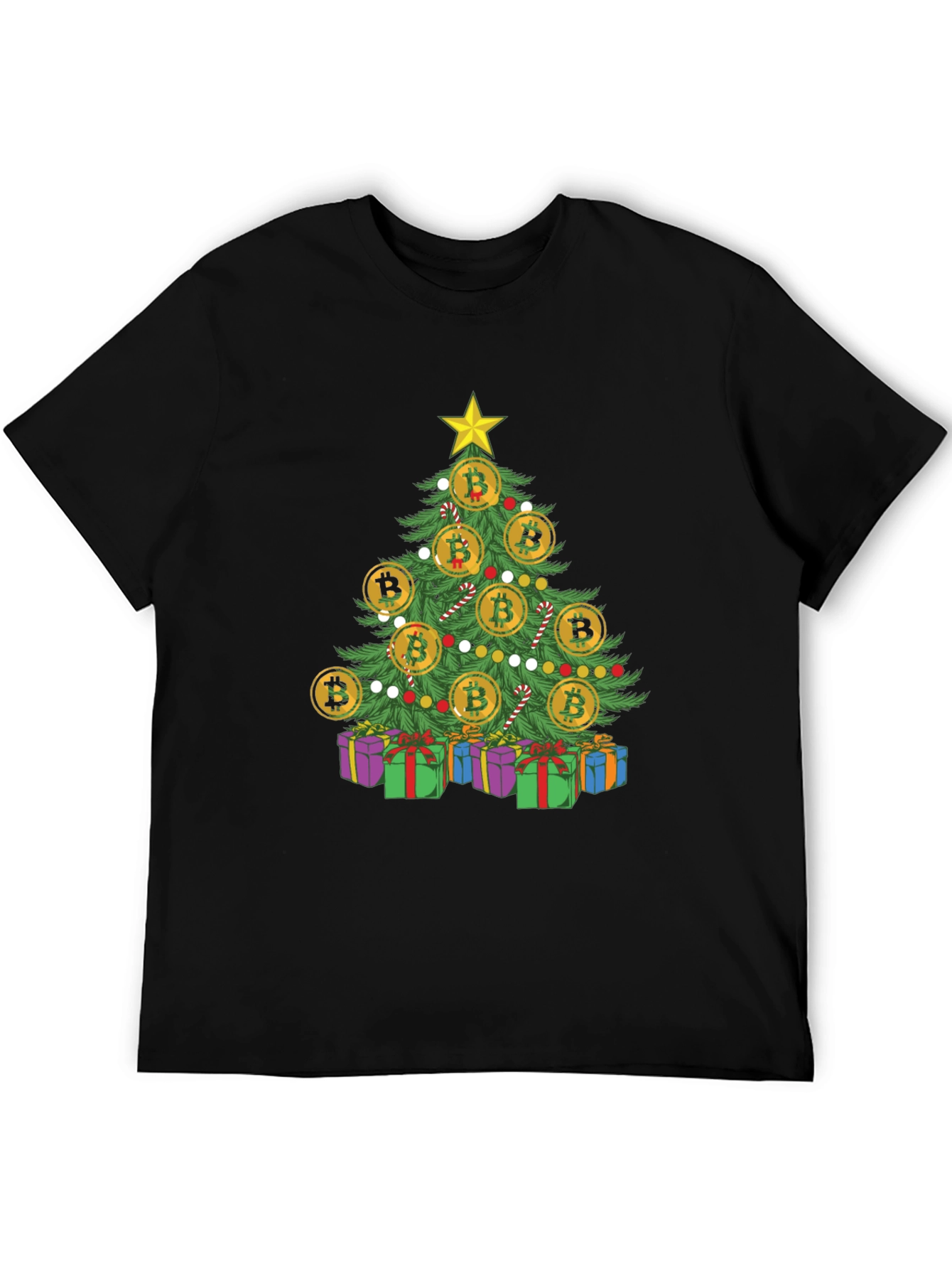 Bitcoin Christmas Tree T-Shirt Holiday Crypto Tee