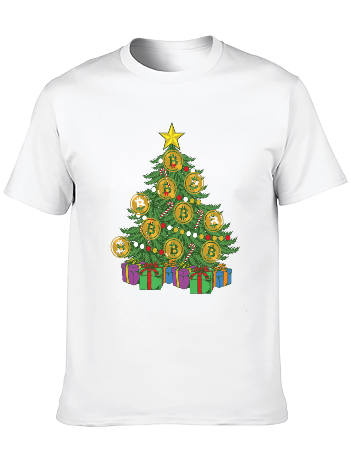 Bitcoin Christmas Tree T-Shirt Holiday Crypto Tee