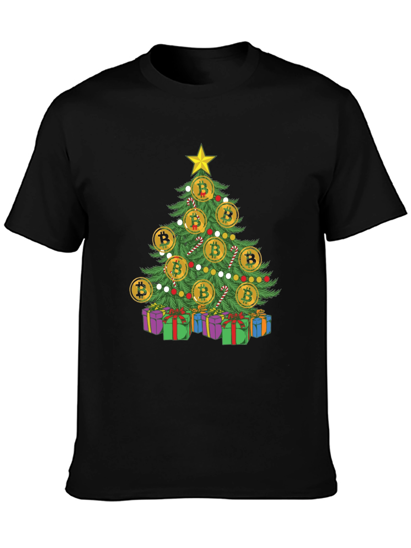 Bitcoin Christmas Tree T-Shirt Holiday Crypto Tee