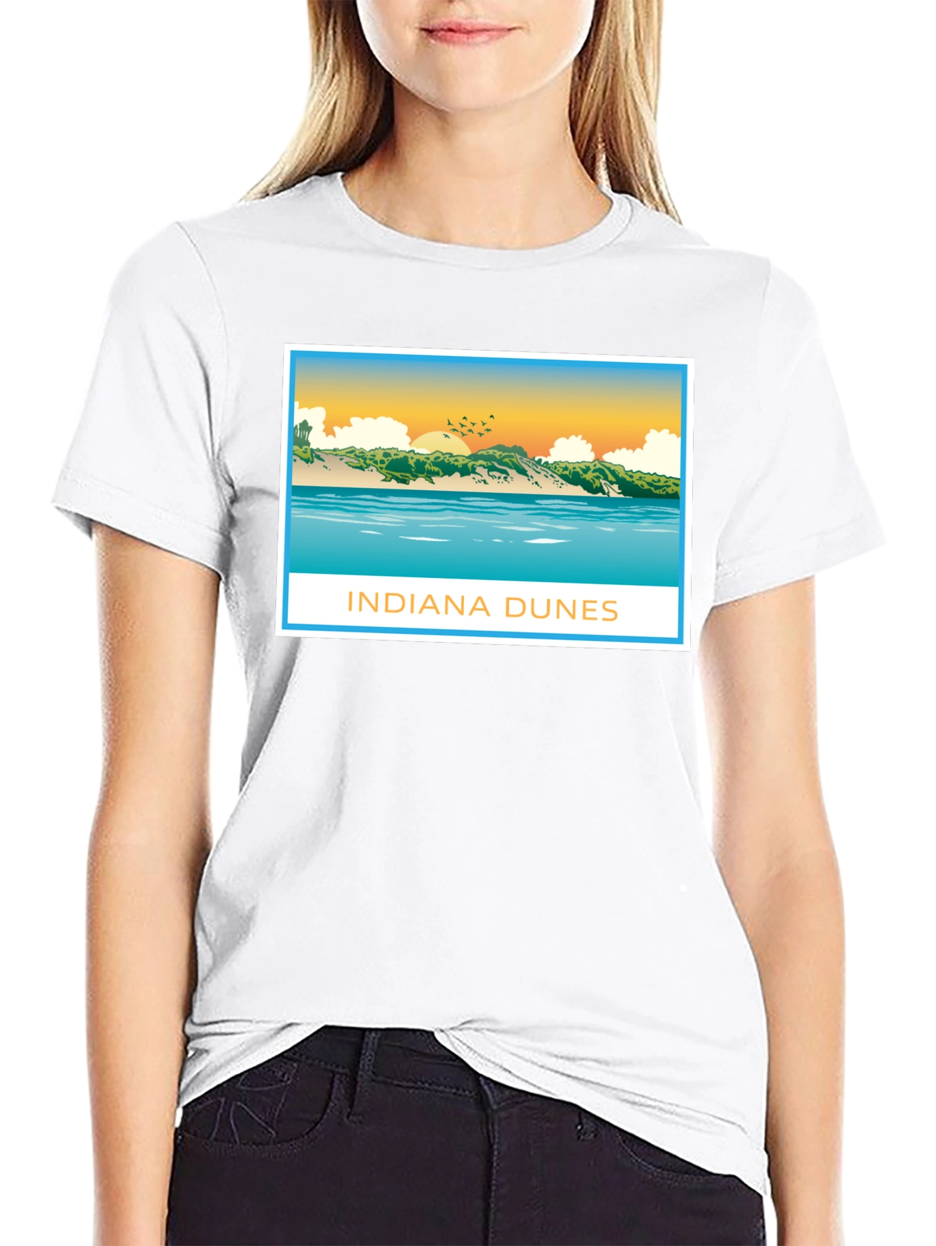 Indiana Dunes Graphic Tee - Black