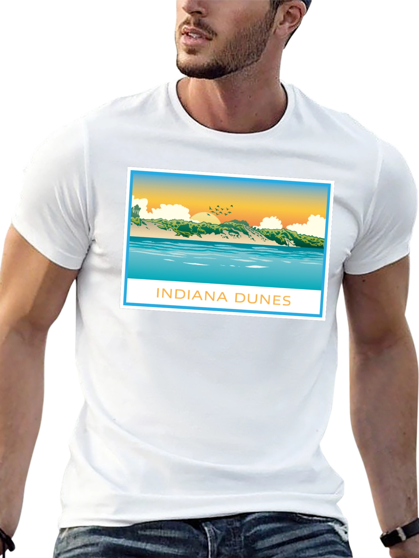 Indiana Dunes Graphic Tee - Black