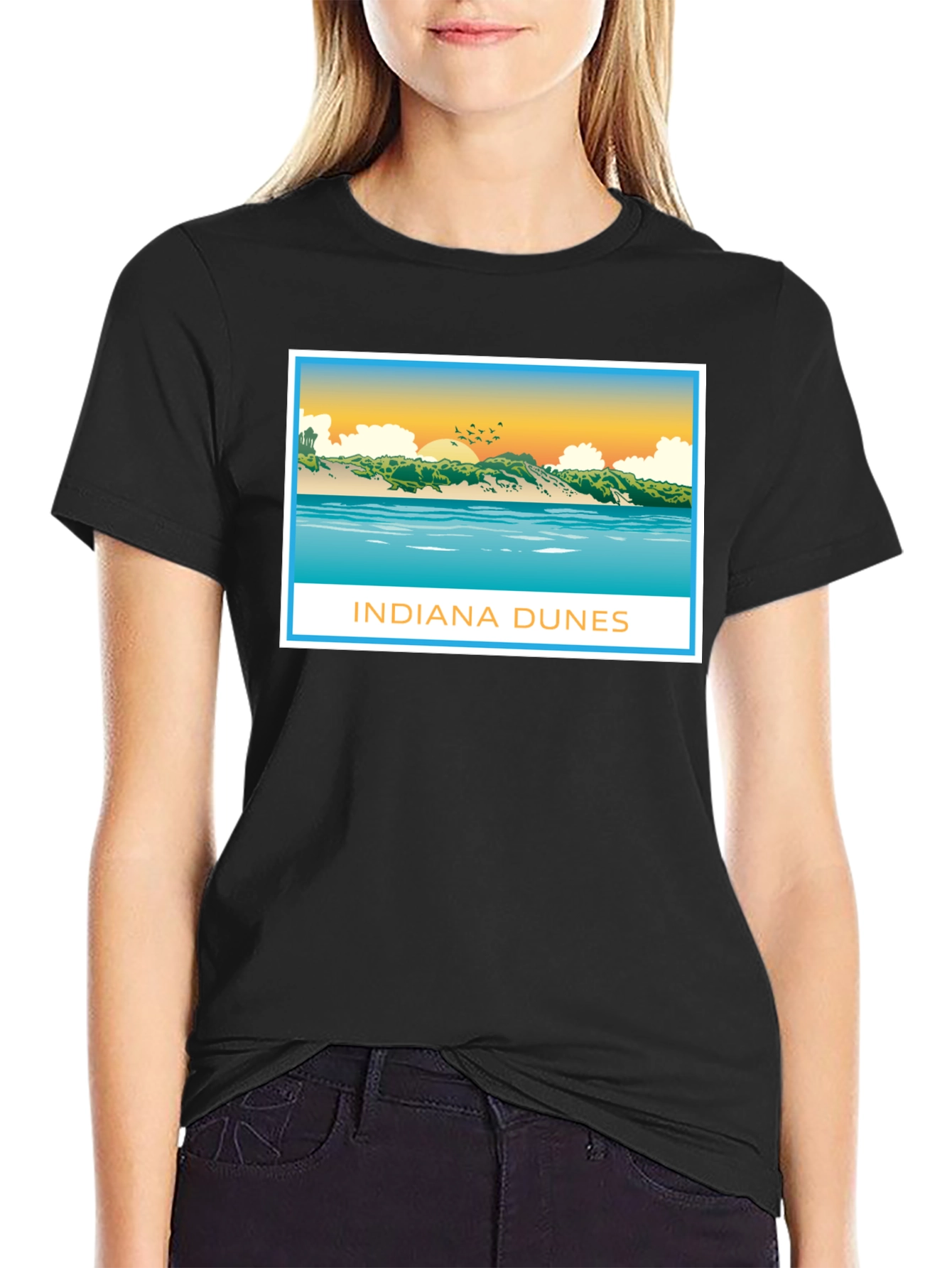 Indiana Dunes Graphic Tee - Black