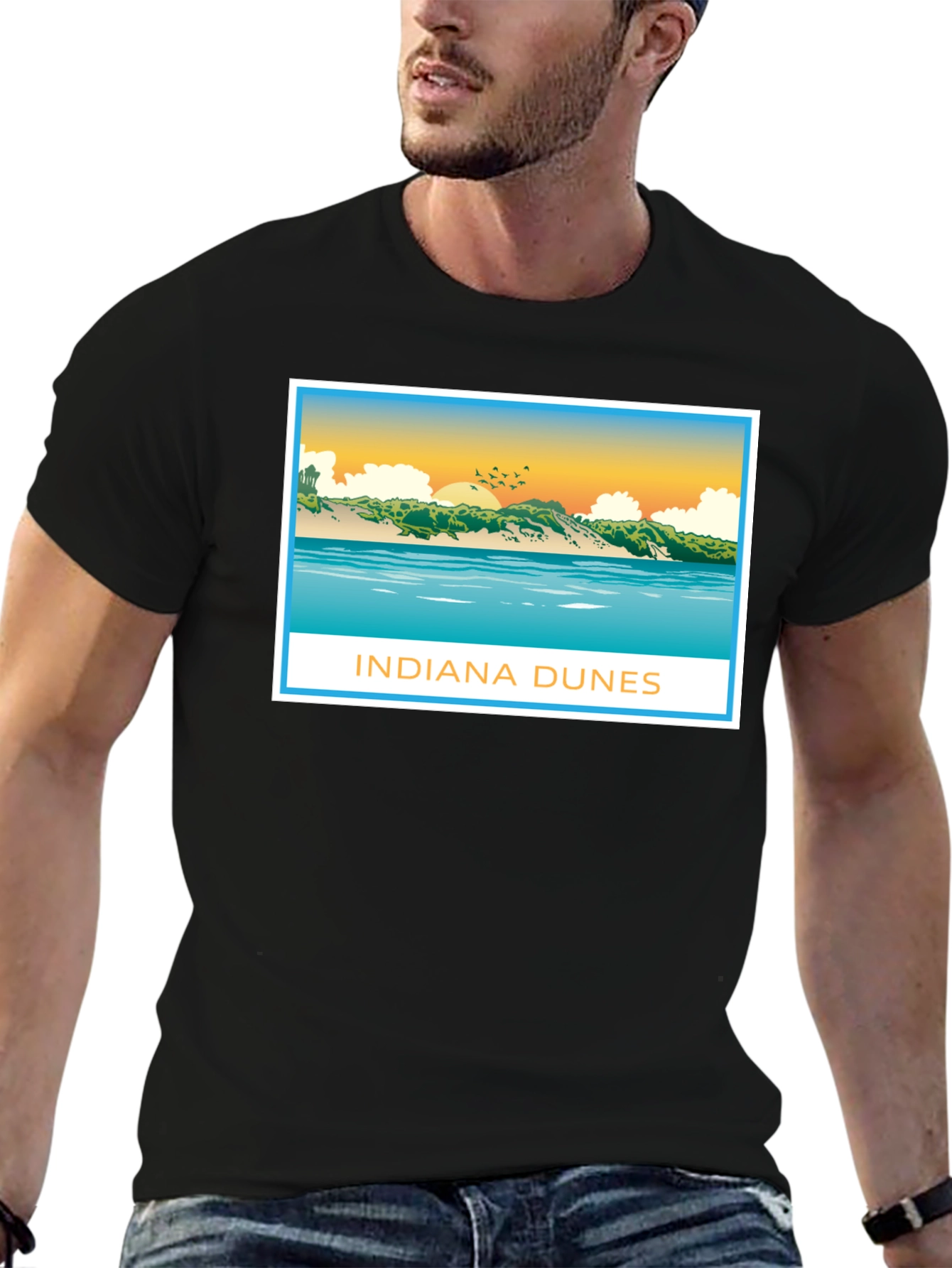 Indiana Dunes Graphic Tee - Black