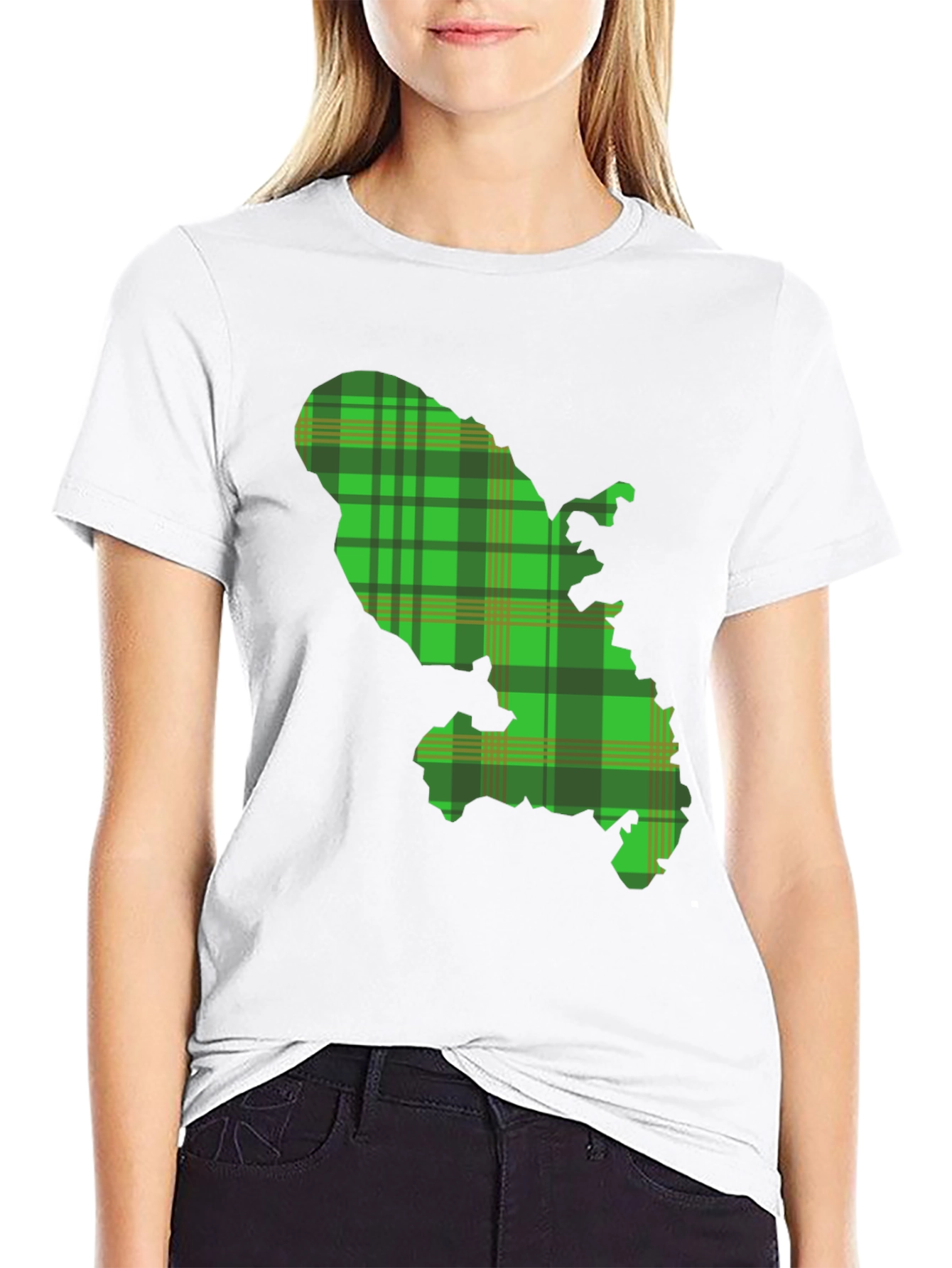 Martinique Map Plaid T-Shirt - Black