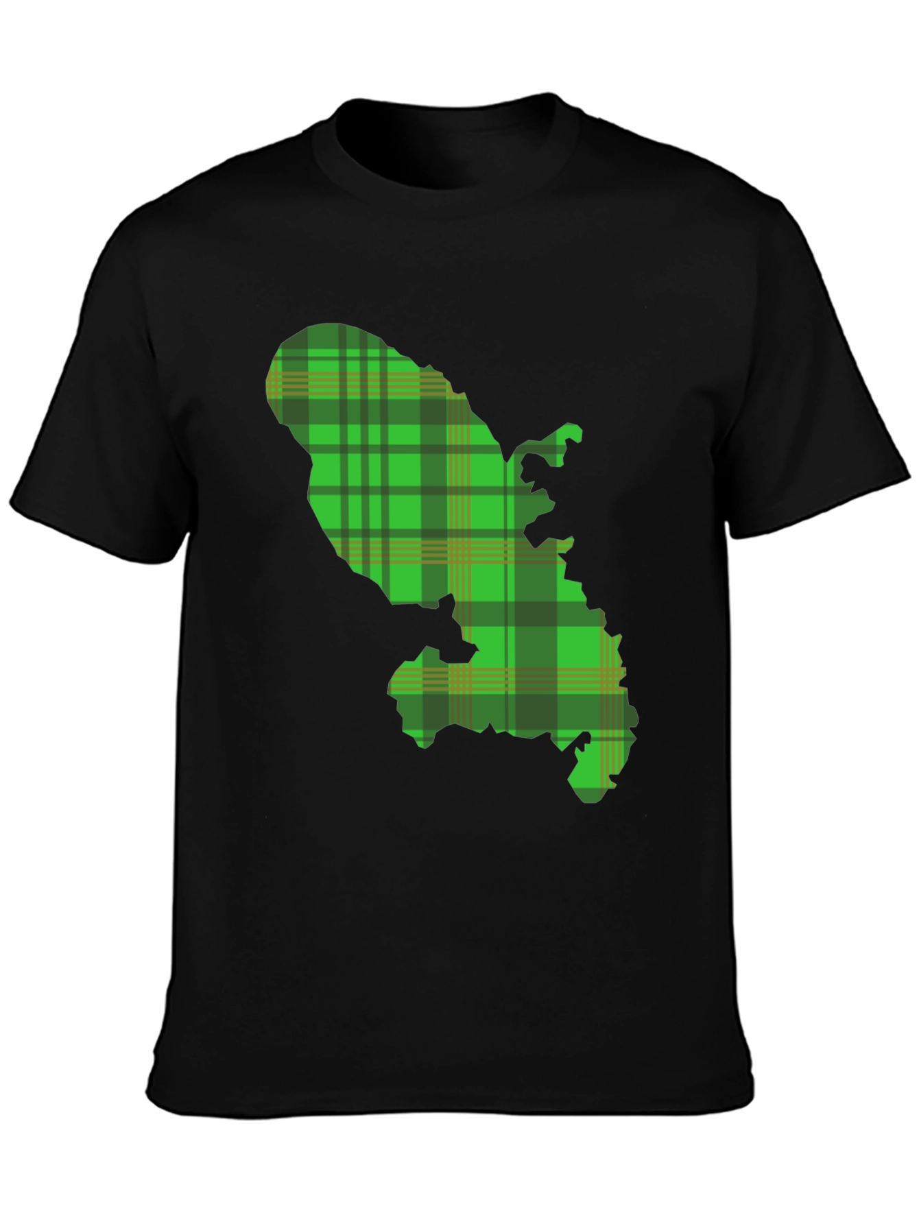 Martinique Map Plaid T-Shirt - Black