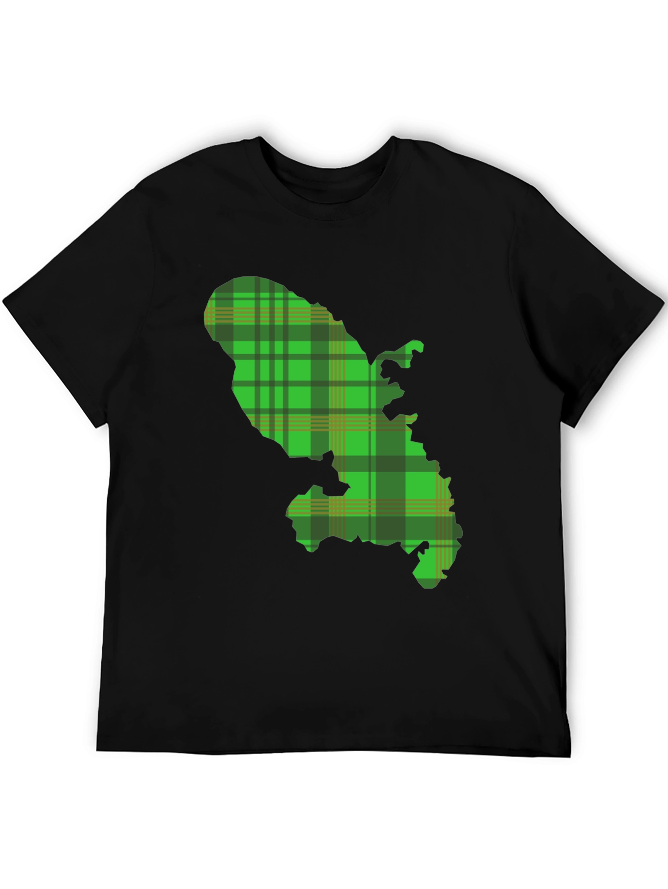 Martinique Map Plaid T-Shirt - Black