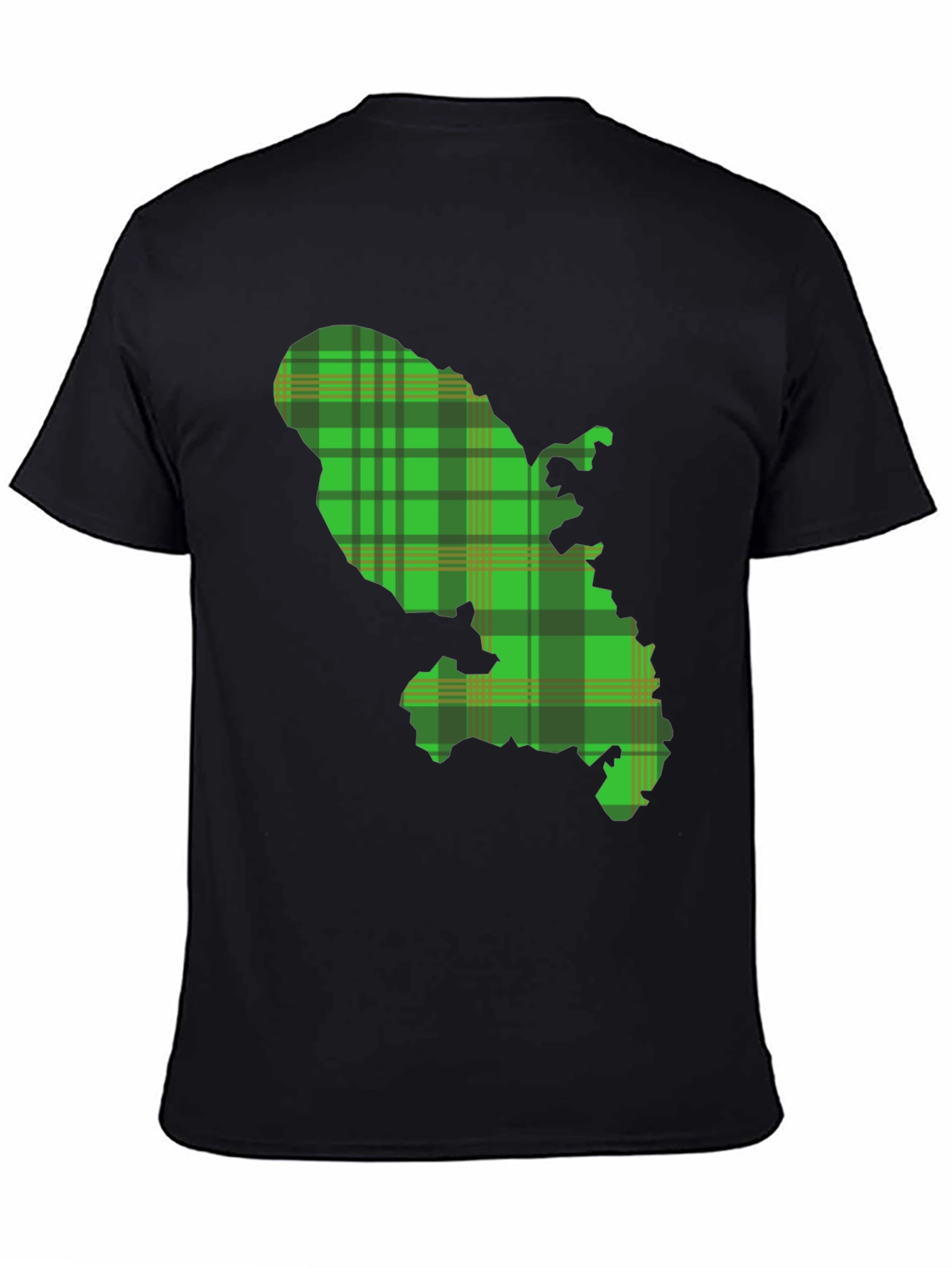 Martinique Map Plaid T-Shirt - Black