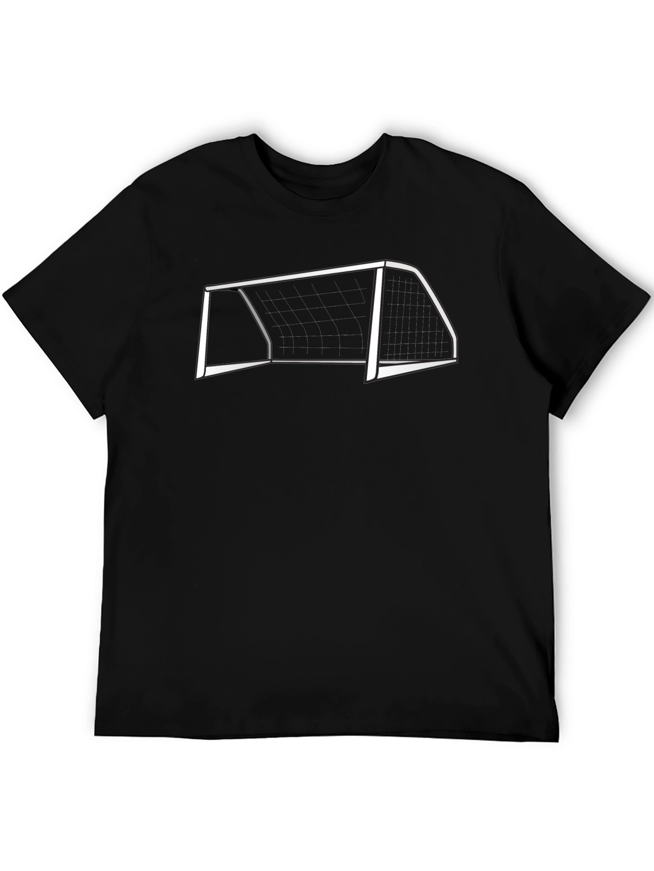 Soccer Goal Graphic Tee - Black Cotton Shirt