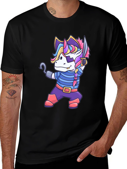 Unicorn Pirate T-Shirt - Cartoon Graphic Tee