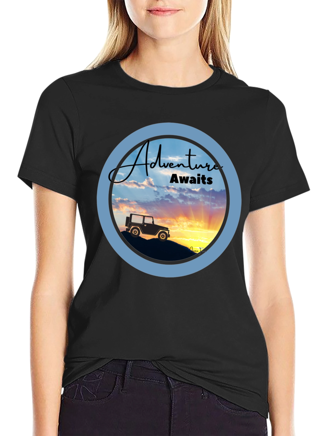 Adventure Awaits Graphic Tee - Black