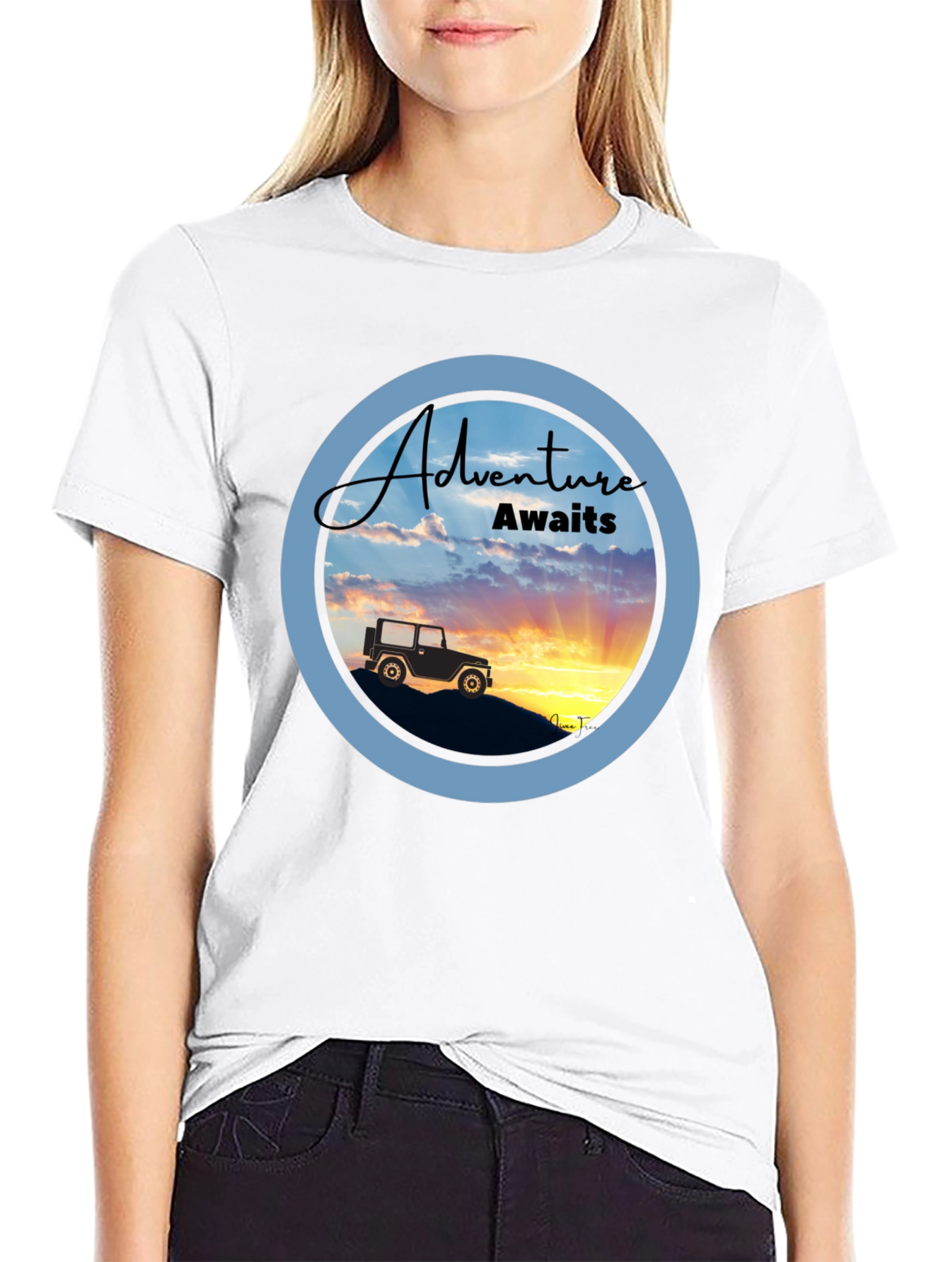 Adventure Awaits Graphic Tee - Black