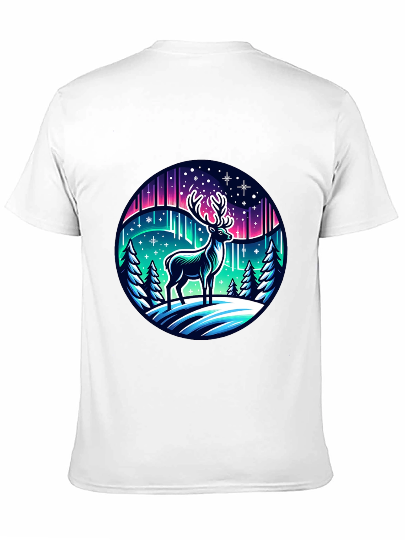 Winter Deer Graphic Tee - Northern Lights Design