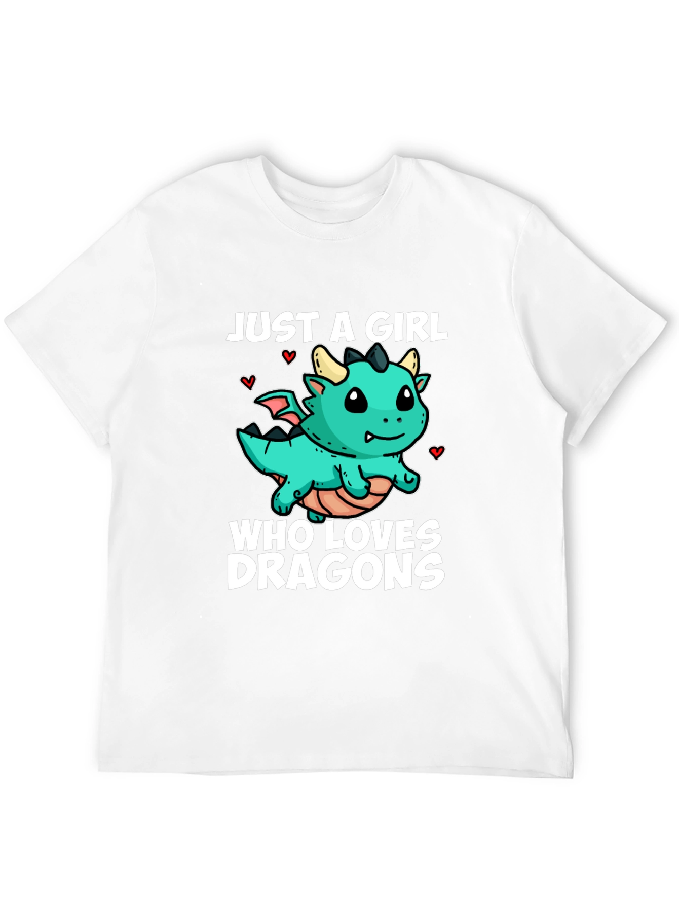 Girl Dragon Lover Black T-Shirt