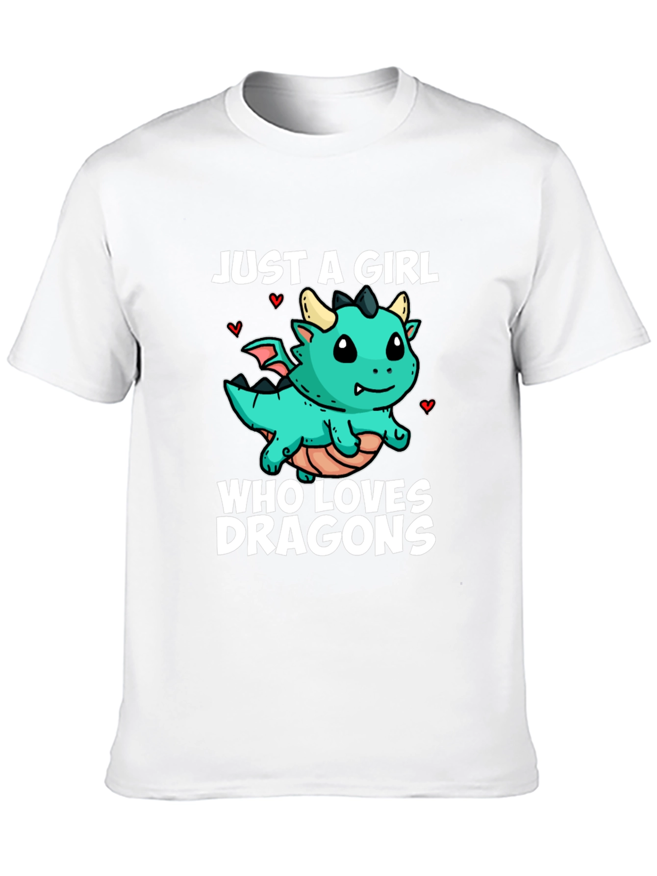 Girl Dragon Lover Black T-Shirt