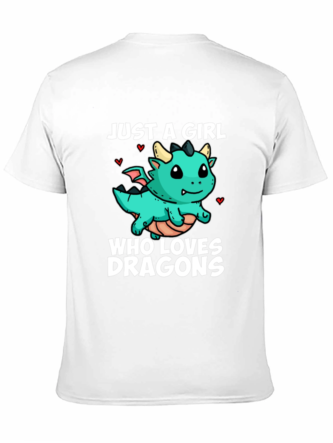 Girl Dragon Lover Black T-Shirt