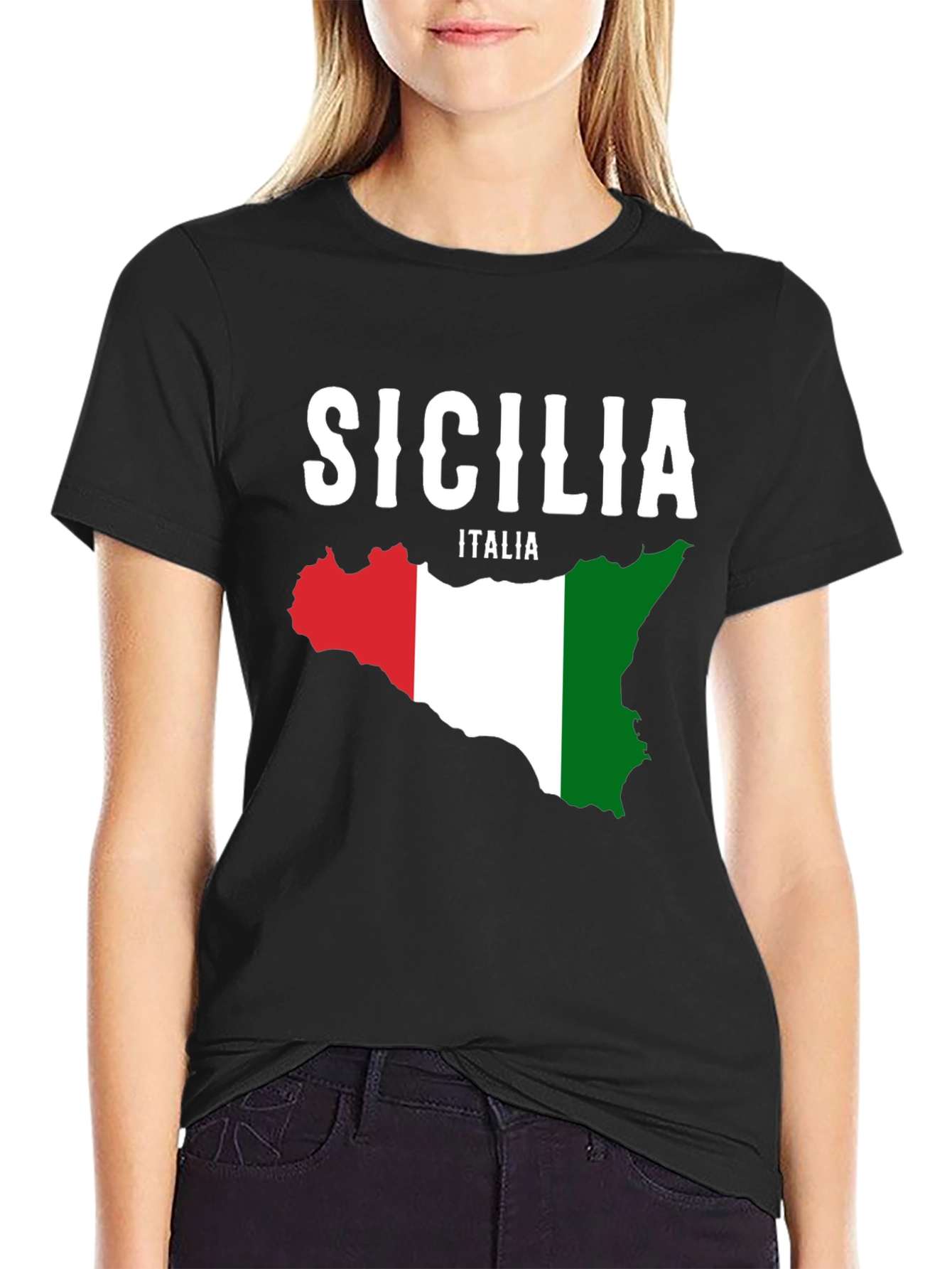 Sicilia Italia Flag Graphic T-Shirt