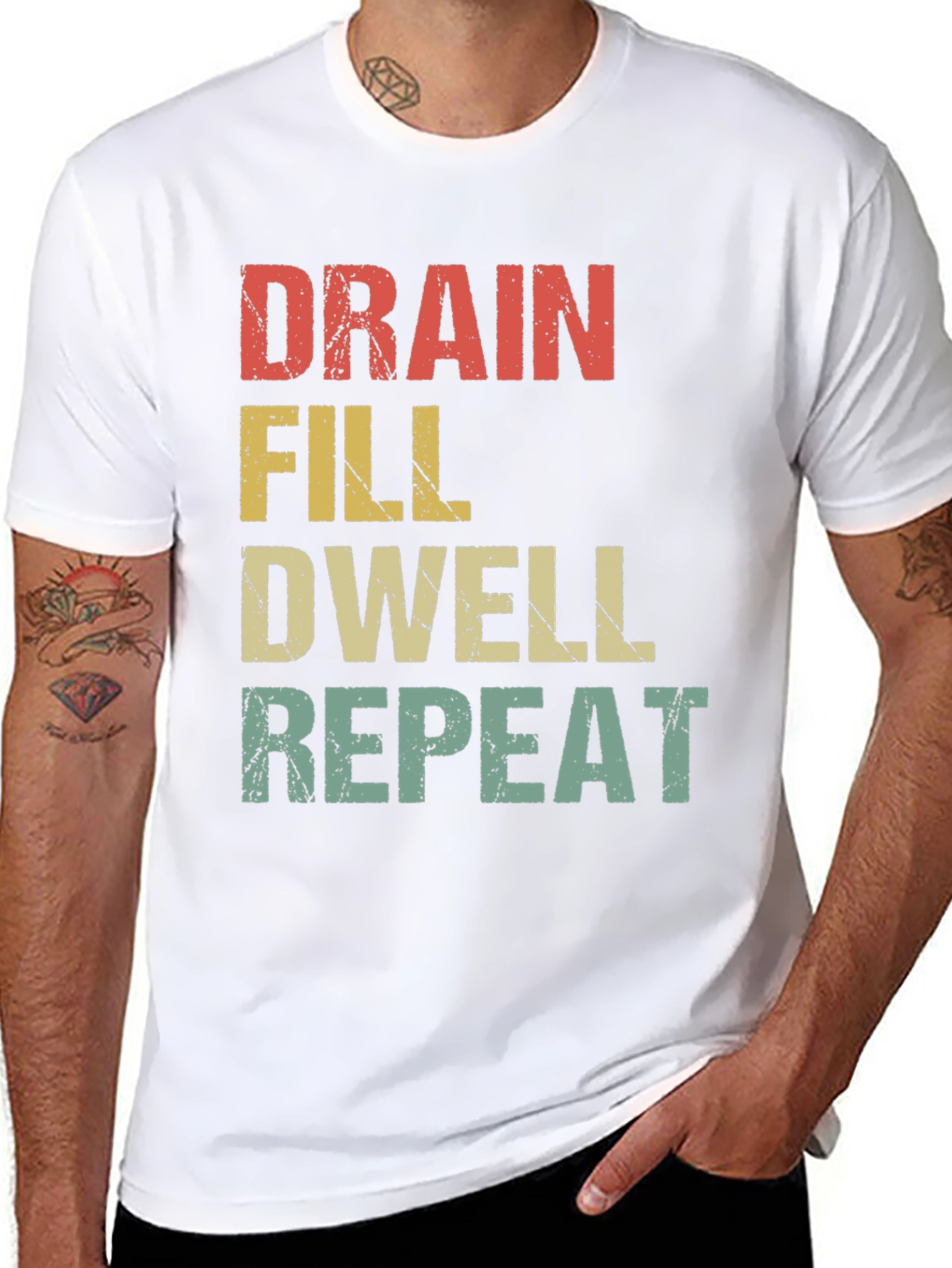 Drain Fill Dwell Repeat Graphic T-Shirt