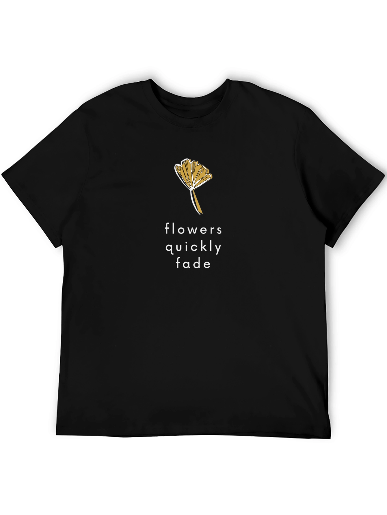 Flowers Quickly Fade Graphic T-Shirt - Black