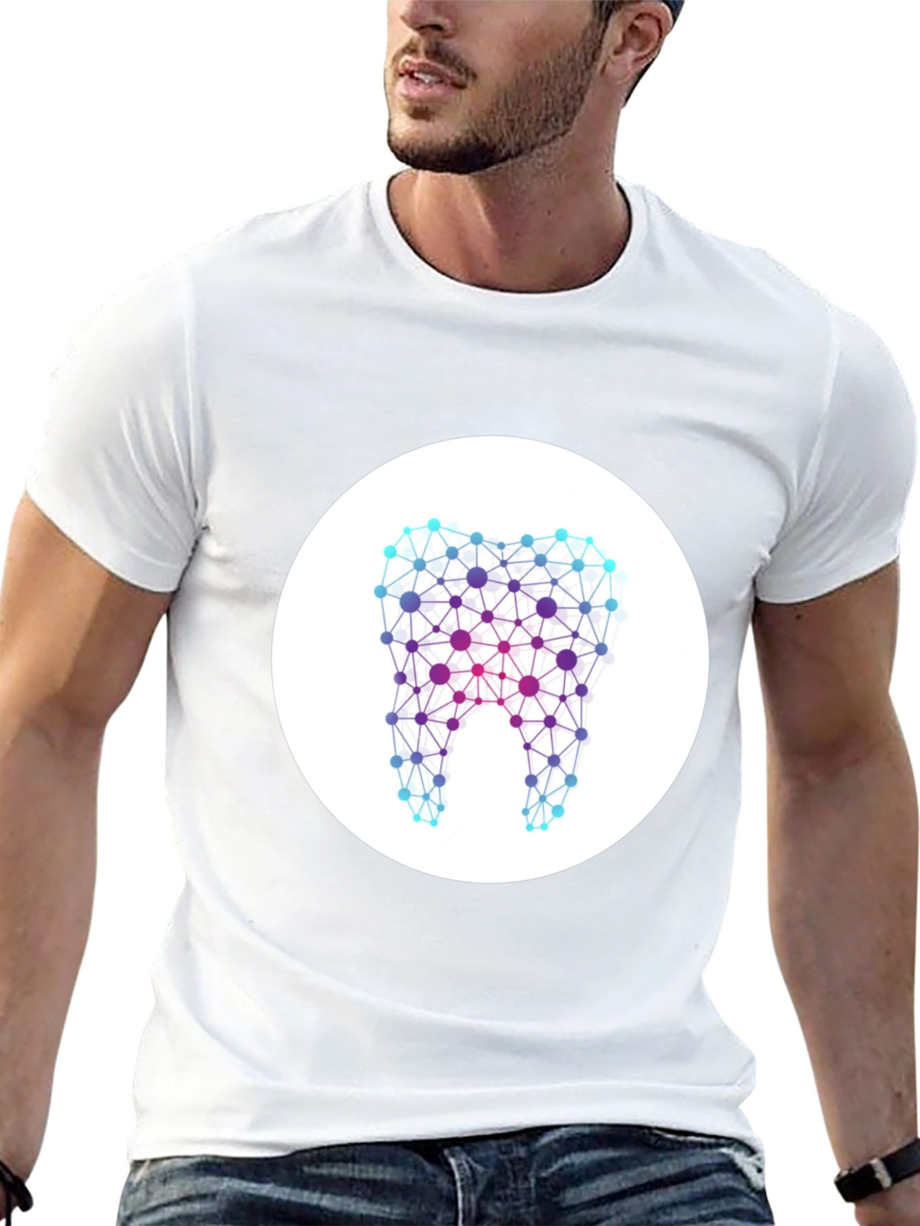 Abstract Tooth Graphic Tee - Stylish & Unique Design