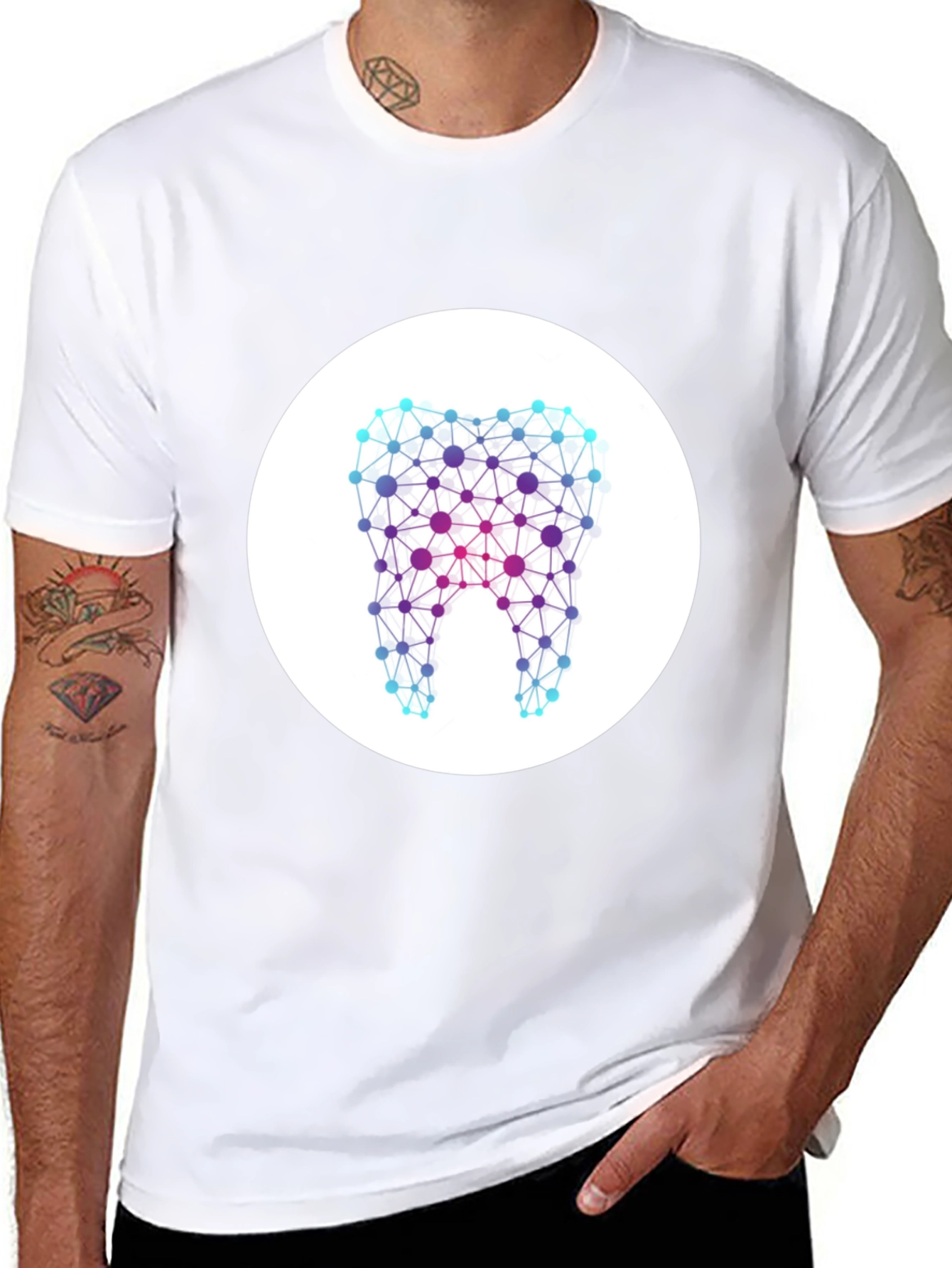 Abstract Tooth Graphic Tee - Stylish & Unique Design