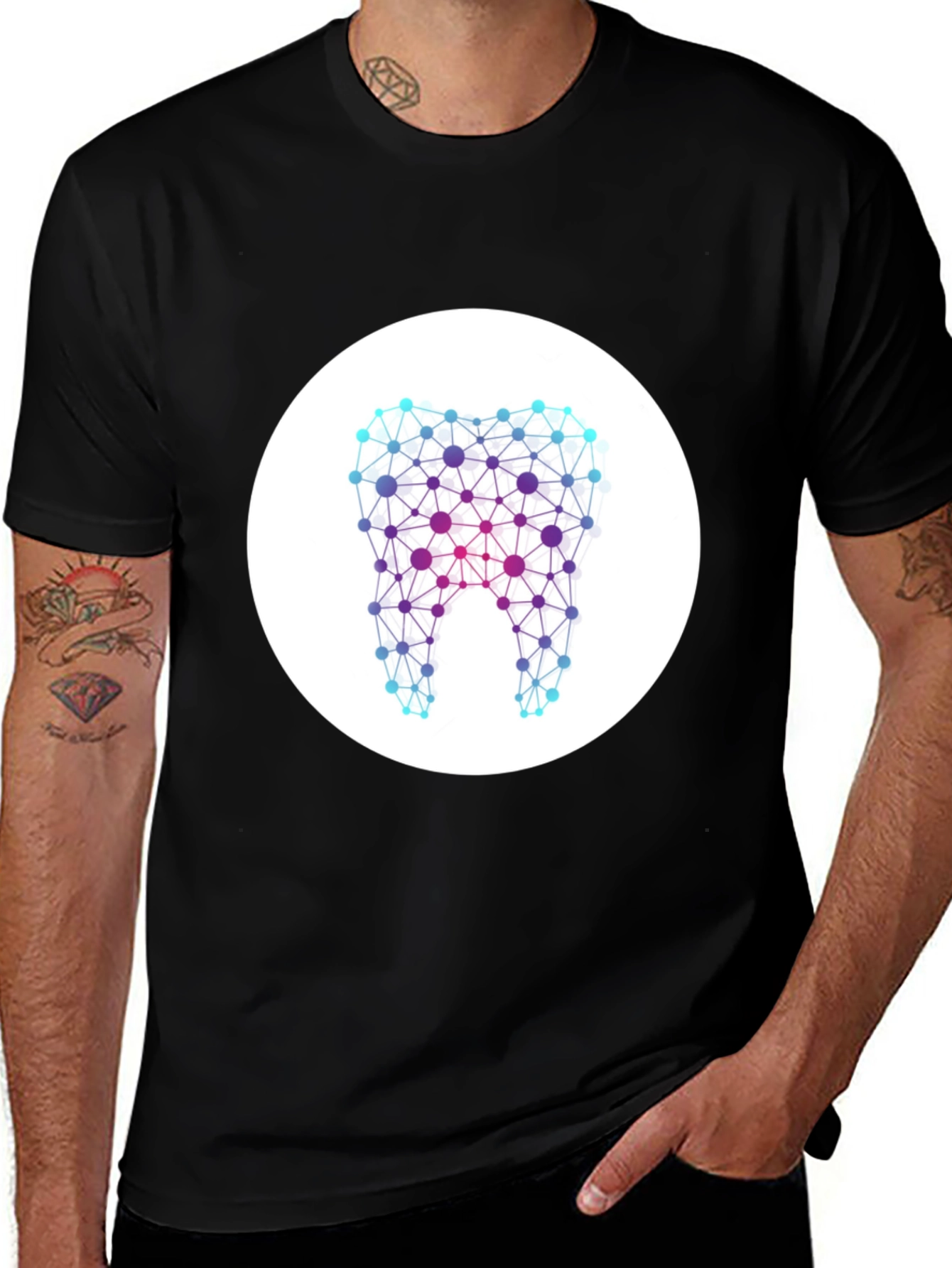 Abstract Tooth Graphic Tee - Stylish & Unique Design