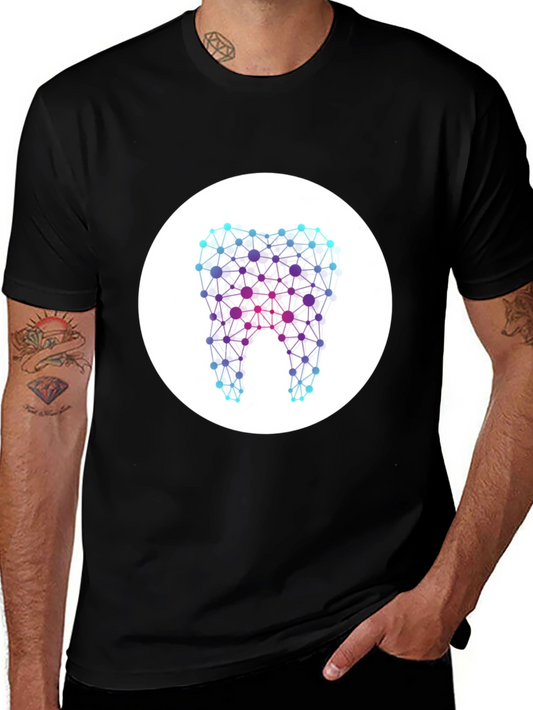 Abstract Tooth Graphic Tee - Stylish & Unique Design