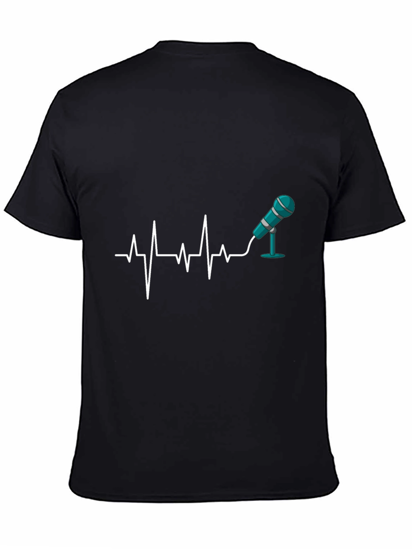 Heartbeat Microphone Black T-Shirt
