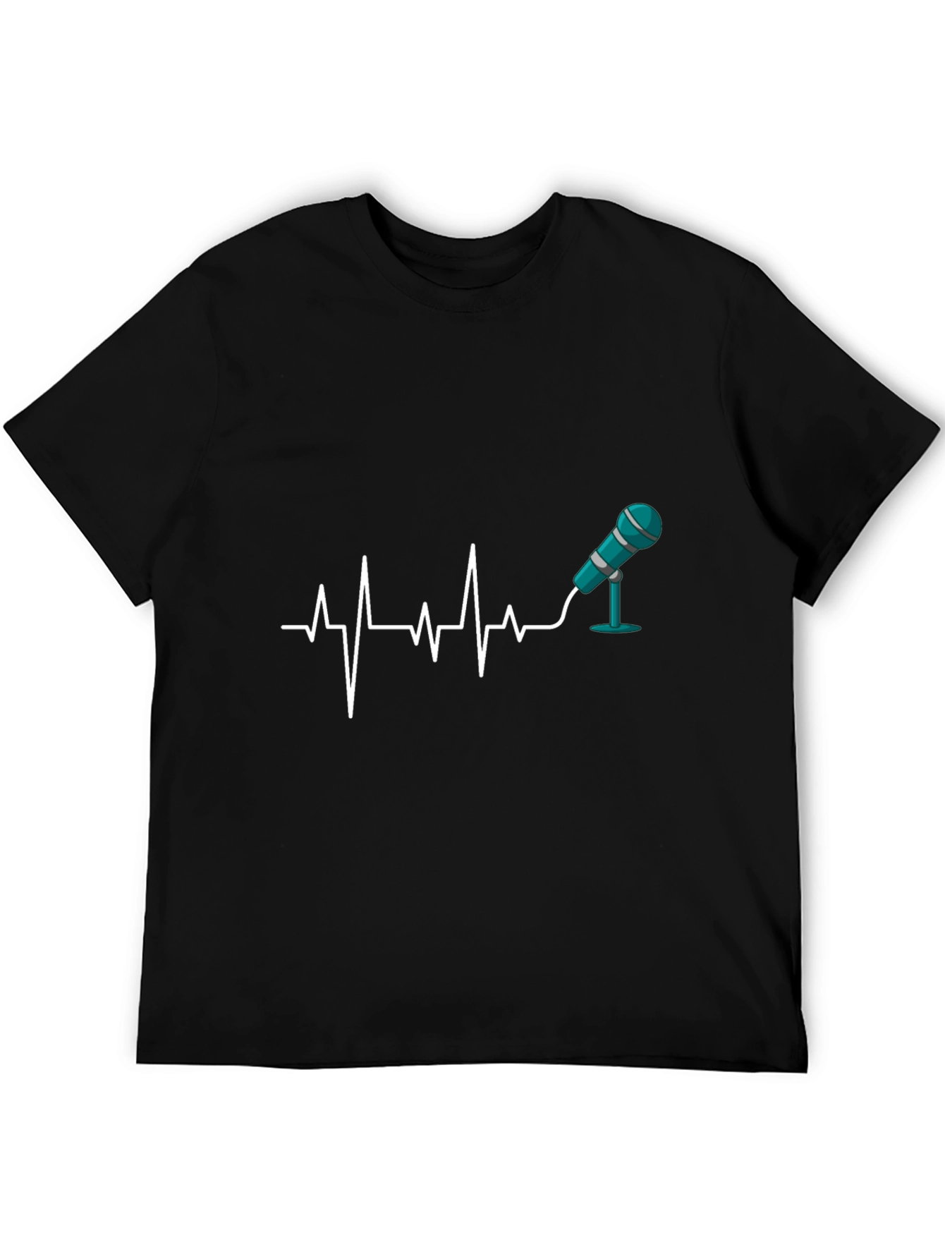 Heartbeat Microphone Black T-Shirt