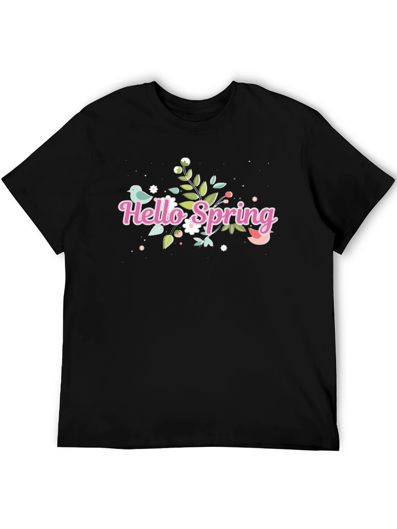 Hello Spring Black T-Shirt