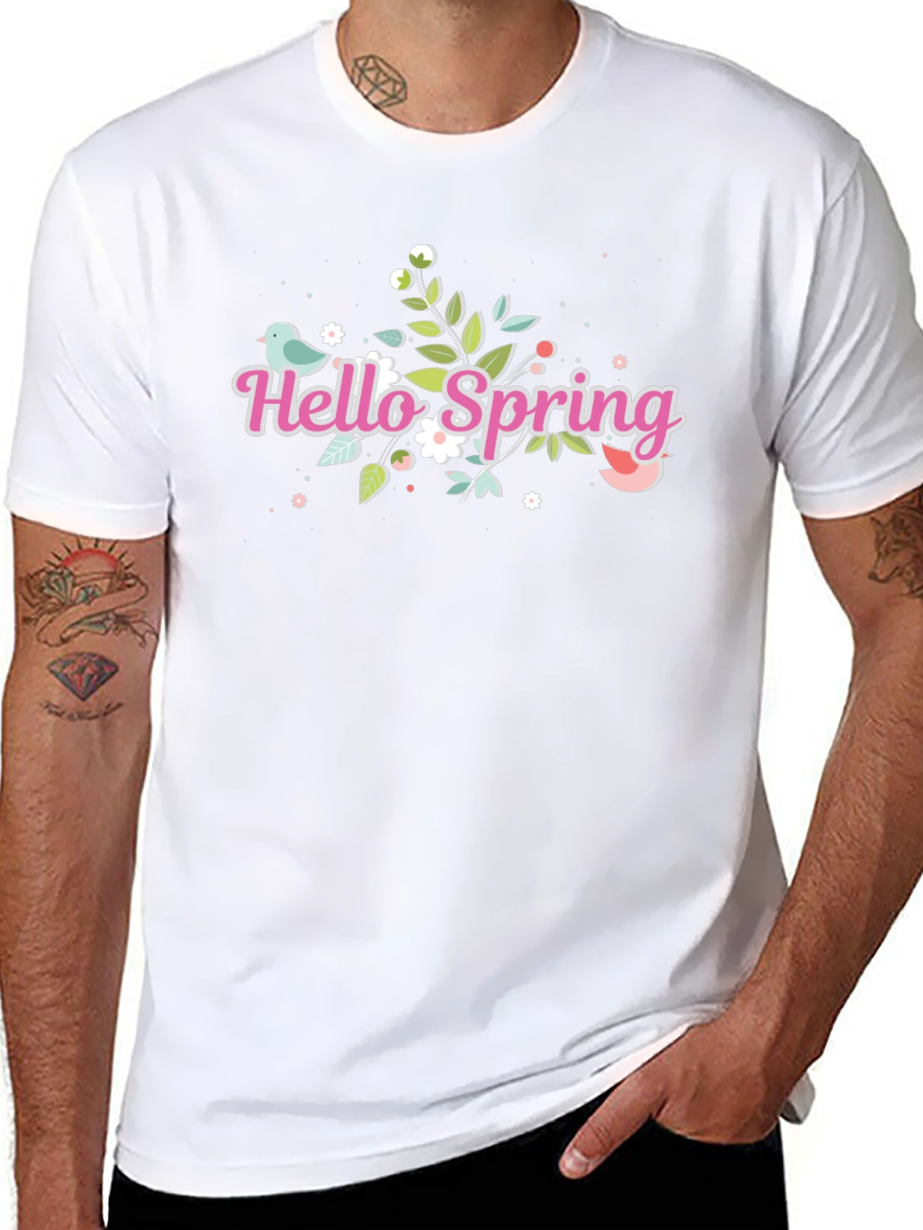 Hello Spring Black T-Shirt
