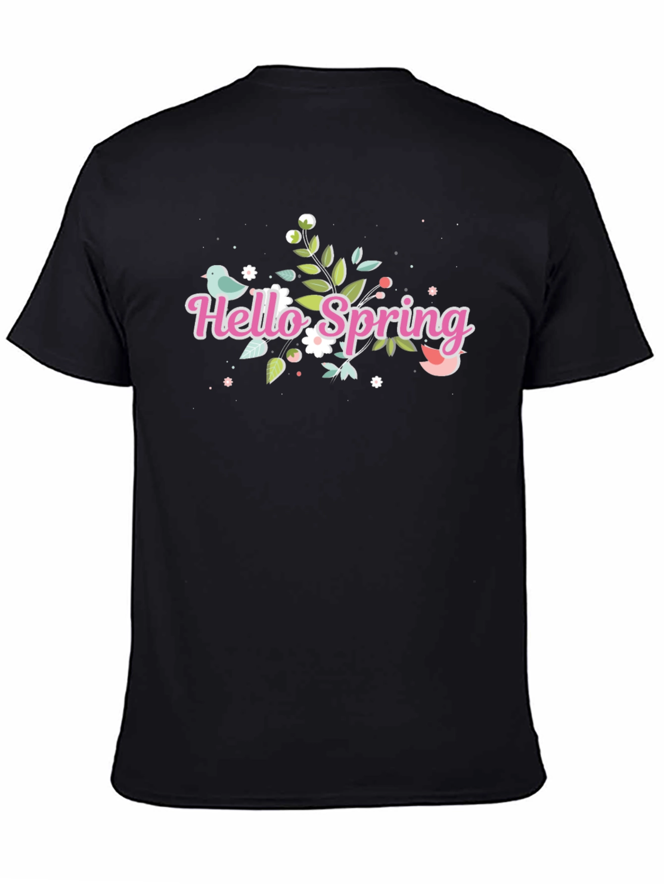 Hello Spring Black T-Shirt