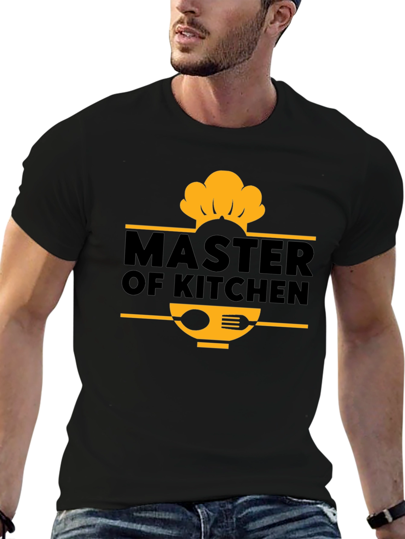 Master of Kitchen Chef T-Shirt - Black Cotton