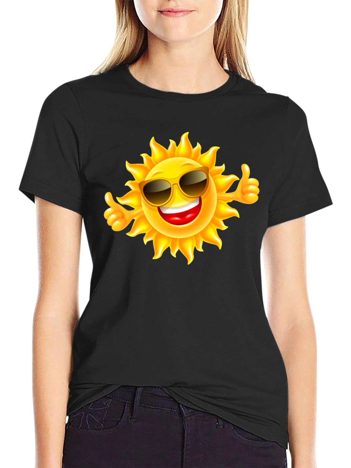 Sunny Vibes Black T-Shirt