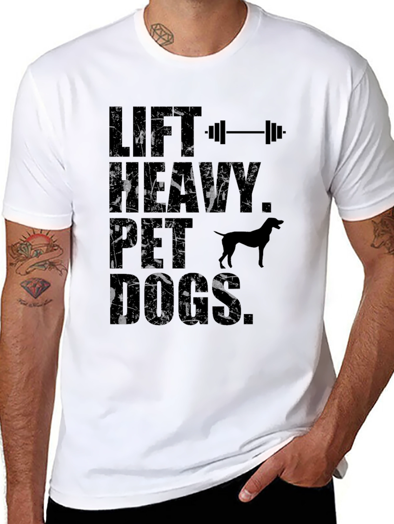 Lift Heavy Pet Dogs Graphic T-Shirt