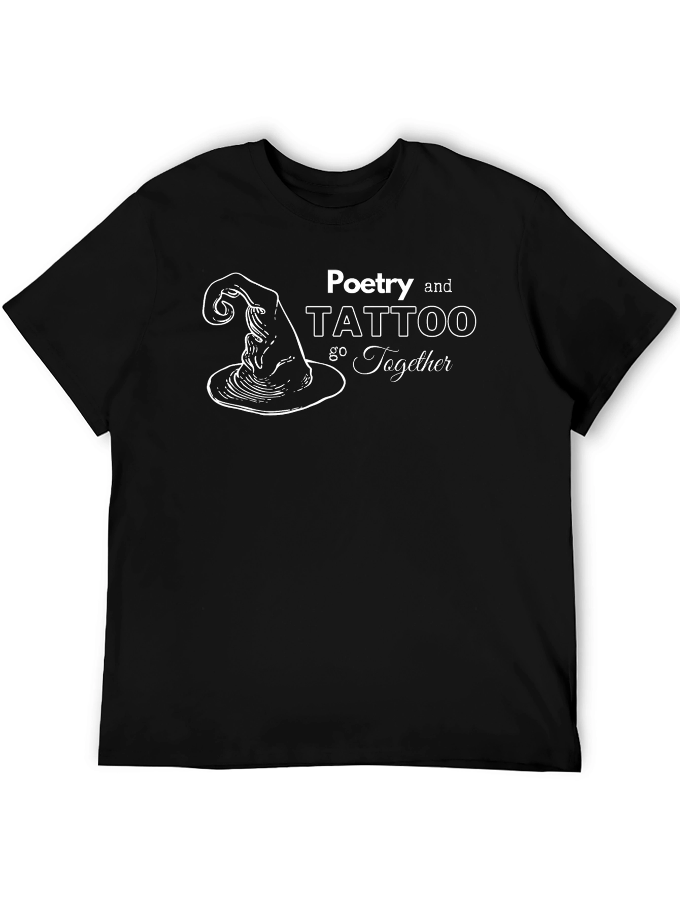 Poetry and Tattoo Graphic Tee - Black