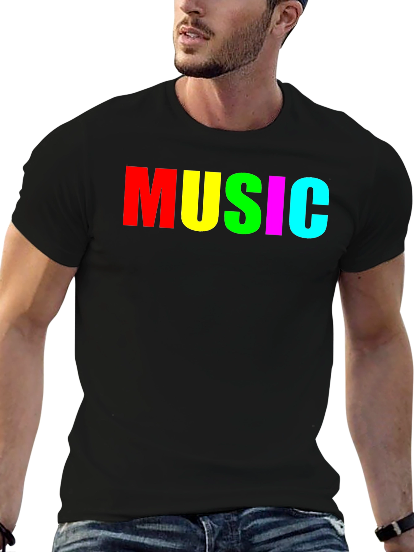 Colorful MUSIC Graphic Tee