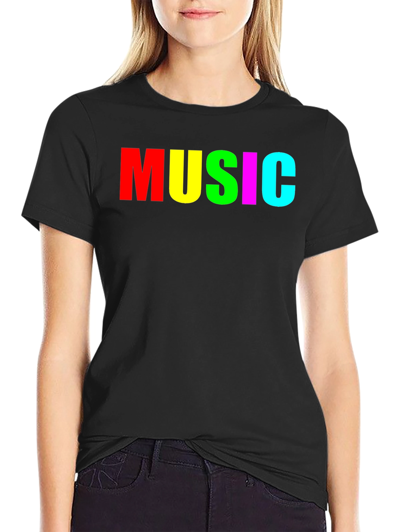 Colorful MUSIC Graphic Tee