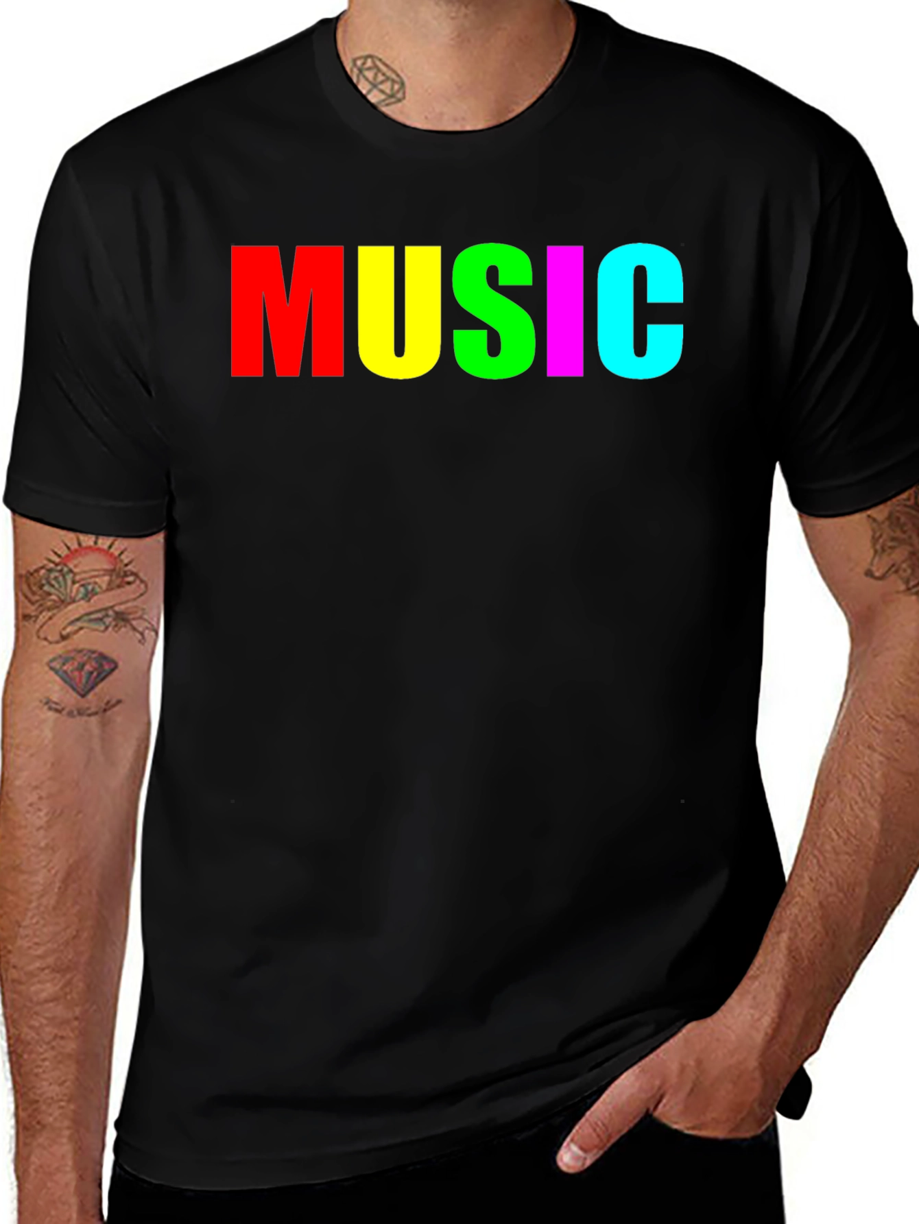 Colorful MUSIC Graphic Tee