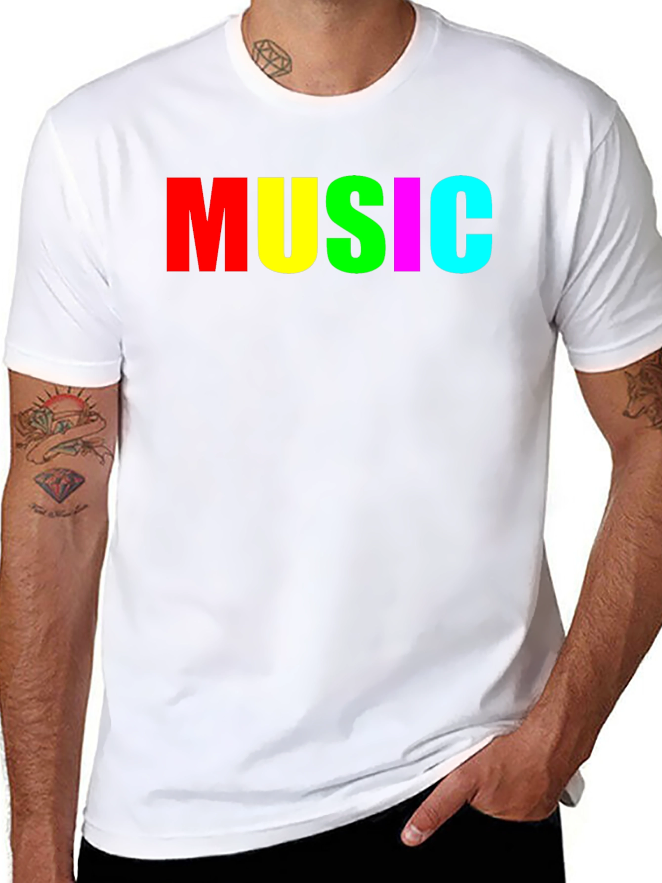 Colorful MUSIC Graphic Tee