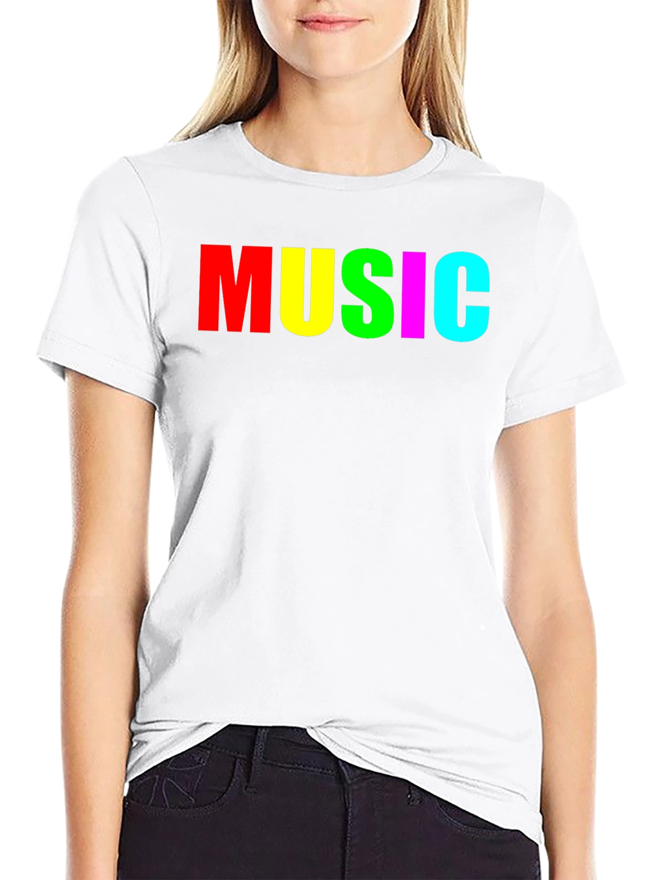 Colorful MUSIC Graphic Tee