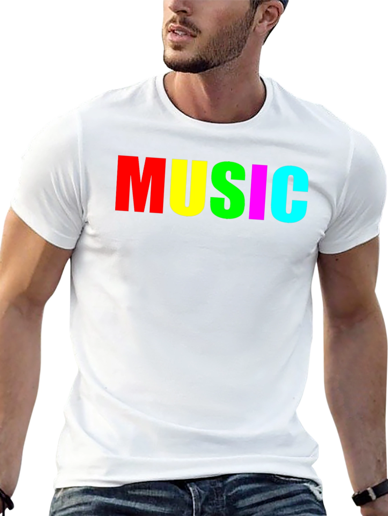 Colorful MUSIC Graphic Tee