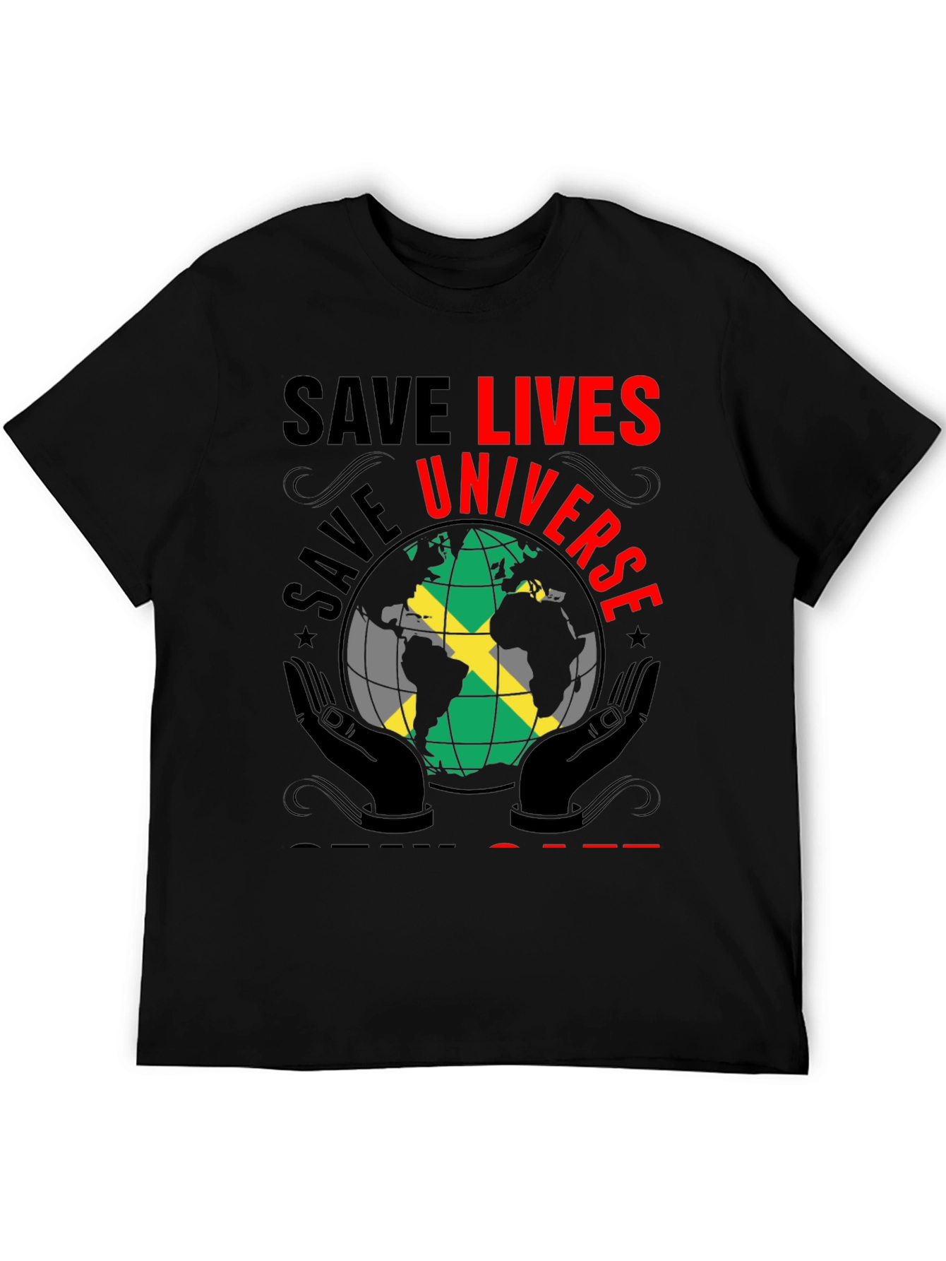 Save Lives Universe Jamaica Flag Graphic T-Shirt