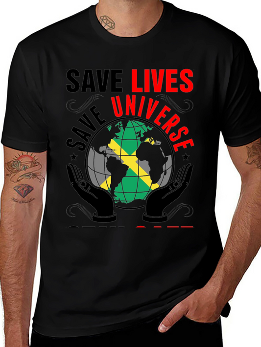 Save Lives Universe Jamaica Flag Graphic T-Shirt