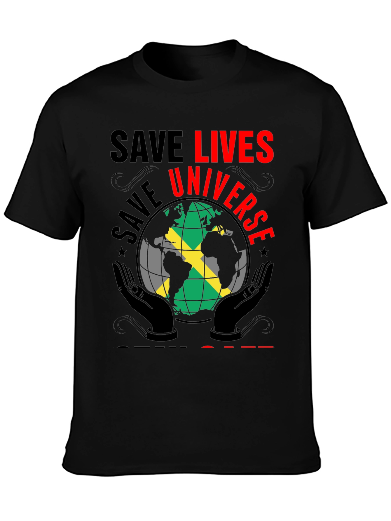 Save Lives Universe Jamaica Flag Graphic T-Shirt